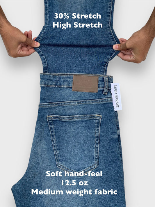 Branded Export Quality | Original Denim Mid-Blue Stretch -Regular Fit Jeans