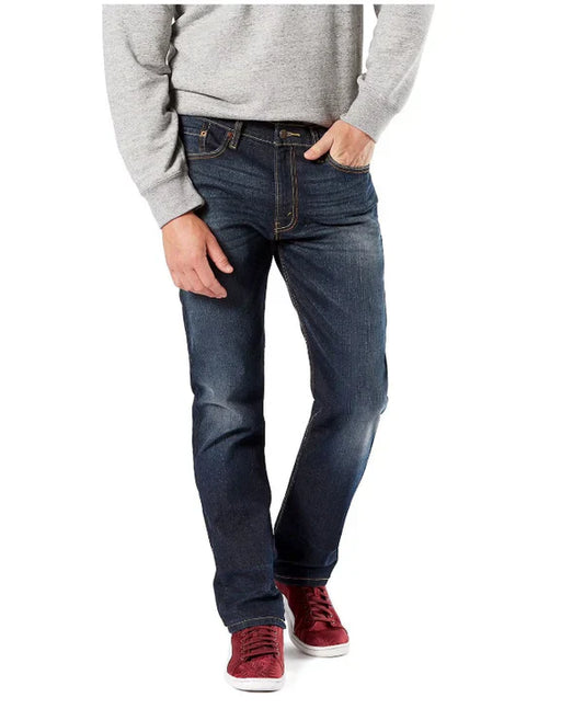 EXPORT LEFTOVER  Men's Straight Fit Jeans (MEDIUM BLUE)