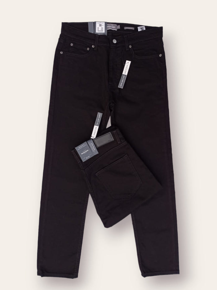 Jet black colour  Jeans  straight and slim Comfort Fit – Export Quality