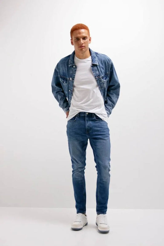 Denim blue color  | Straight and slim Comfort Fit – Export Quality